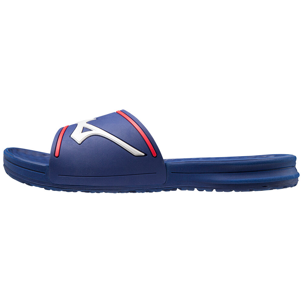 Chanclas Mizuno Relax Slide 2 Hombre Azules/Blancas Baratas NQWT-74092